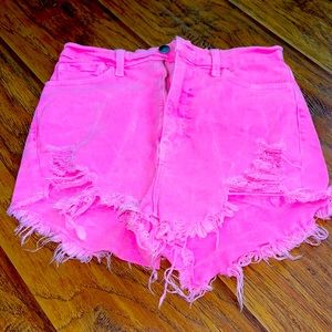 Neon high waisted shorts